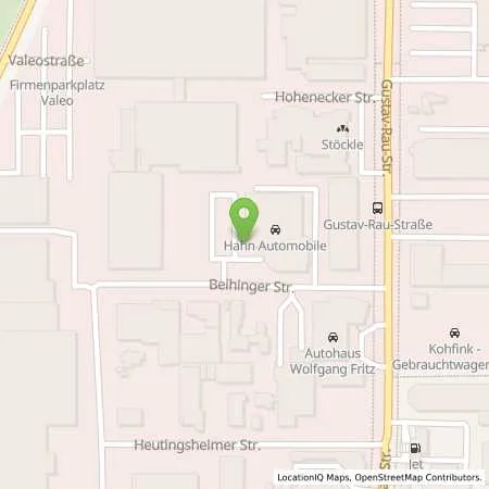 Standortübersicht der Tankstelle Hahn Automobile GmbH + Co. KG in 74321 Bietigheim-Bissingen