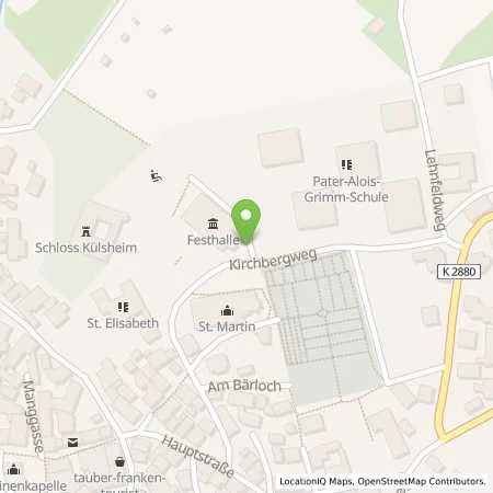 Standortübersicht der Tankstelle Stadtwerk Tauberfranken GmbH in 97900 Külsheim