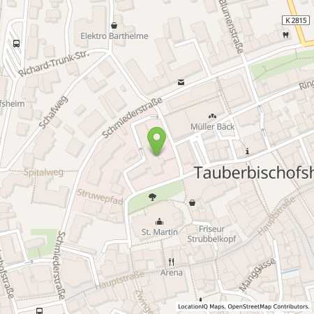 Standortübersicht der Strom (Elektro) Tankstelle: Stadtwerk Tauberfranken GmbH in 97941, Tauberbischofsheim