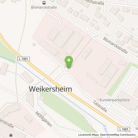 Standortübersicht der Strom (Elektro) Tankstelle: Überlandwerk Schäftersheim GmbH & Co. KG in 97990, Weikersheim
