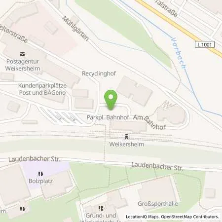 Standortübersicht der Tankstelle Überlandwerk Schäftersheim GmbH & Co. KG in 97990 Weikersheim