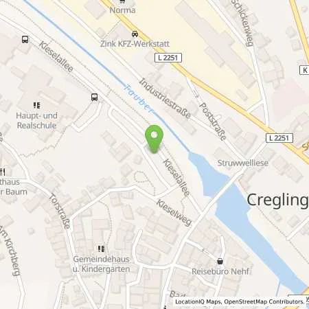 Standortübersicht der Tankstelle Überlandwerk Schäftersheim GmbH & Co. KG in 97993 Creglingen