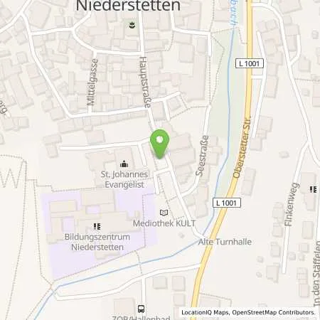 Standortübersicht der Tankstelle Überlandwerk Schäftersheim GmbH & Co. KG in 97996 Niederstetten