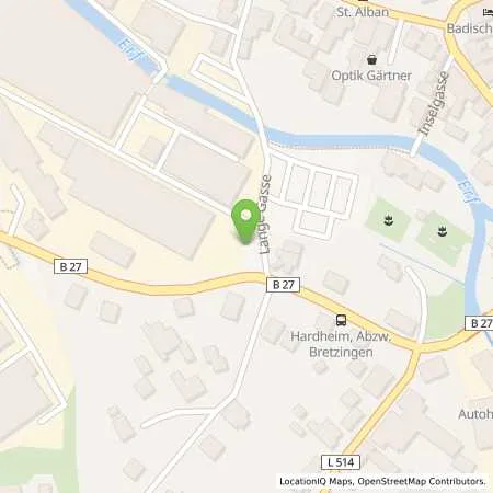 Standortübersicht der Tankstelle Gebrüder Eirich GmbH & Co KG in 74736 Hardheim