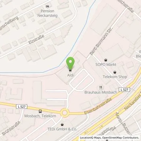 Standortübersicht der Tankstelle ALDI SÜD in 74821 Mosbach