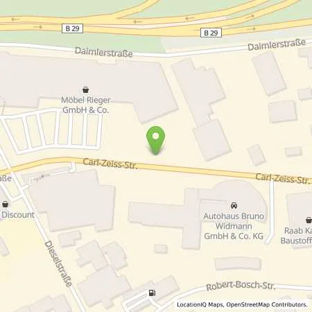 Standortübersicht der Tankstelle Autohaus Bruno Widmann GmbH & Co. KG in 73431 Aalen