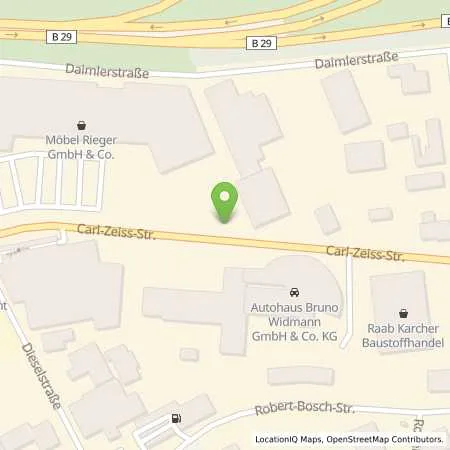 Standortübersicht der Tankstelle Autohaus Bruno Widmann GmbH & Co. KG in 73431 Aalen