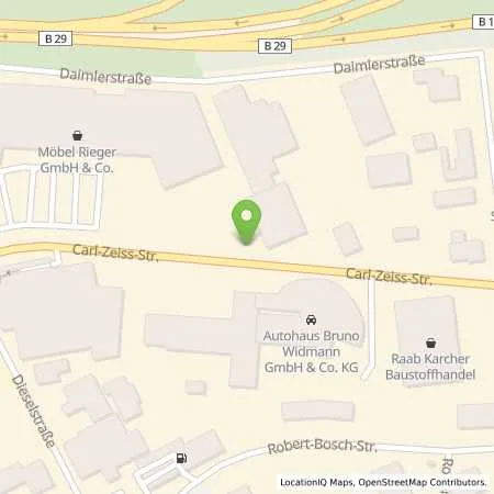 Standortübersicht der Tankstelle Autohaus Bruno Widmann GmbH & Co. KG in 73431 Aalen