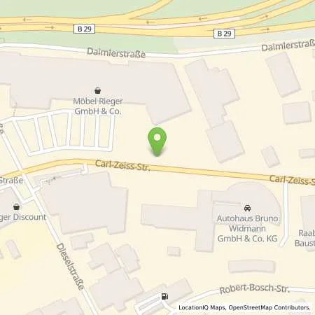 Standortübersicht der Tankstelle Autohaus B. Widmann GmbH & Co. KG in 73431 Aalen