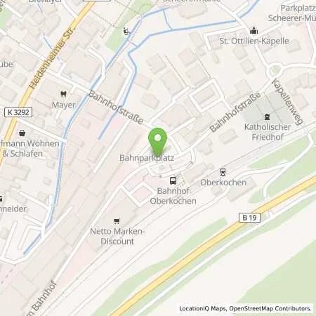 Standortübersicht der Tankstelle GEO Gesellschaft für Energieversorgung Ostalb mbH in 73447 Oberkochen