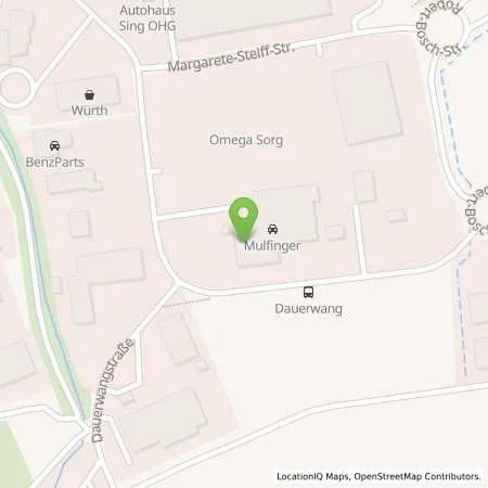 Standortübersicht der Tankstelle Autohaus Walter Mulfinger GmbH in 73457 Essingen