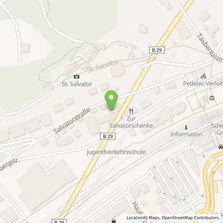 Standortübersicht der Tankstelle Stadtwerke Schwäbisch Gmünd GmbH in 73525 Schwäbisch Gmünd