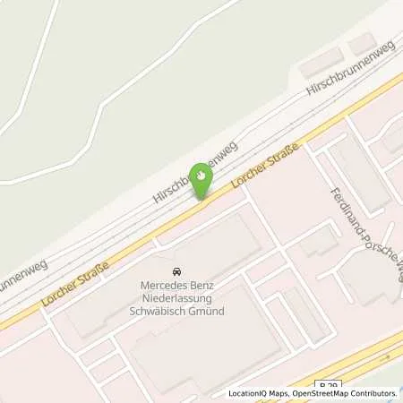 Standortübersicht der Tankstelle Mercedes- Benz AG - Niederlassung Ulm/Schwäbisch Gmünd in 73529 Schwäbisch Gmünd