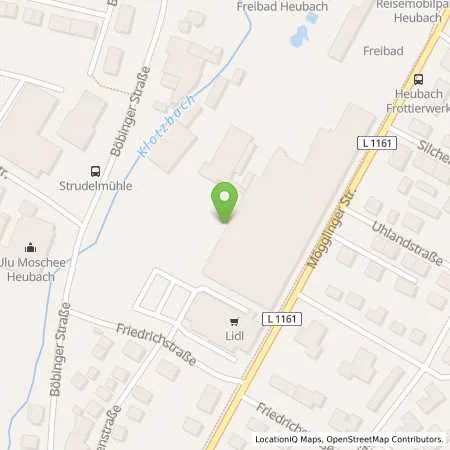 Standortübersicht der Tankstelle Lidl Dienstleistung GmbH & Co. KG in 73540 Heubach