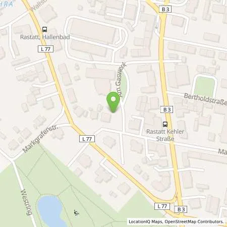 Standortübersicht der Tankstelle Stadtwerke Rastatt GmbH in 76437 Rastatt