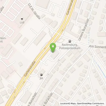 Standortübersicht der Tankstelle EWE Go GmbH in 88212 Ravensburg