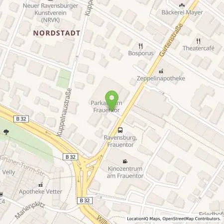 Standortübersicht der Tankstelle PARK SERVICE HÜFNER GmbH + Co. KG in 88212 Ravensburg