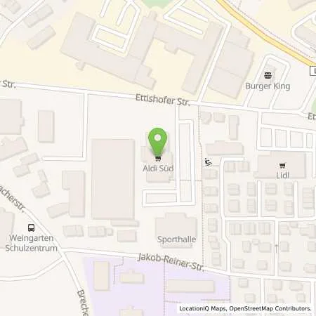 Standortübersicht der Tankstelle ALDI SÜD in 88250 Weingarten
