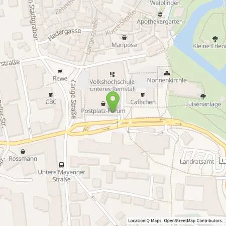 Standortübersicht der Tankstelle Stadtwerke Waiblingen GmbH in 71332 Waiblingen