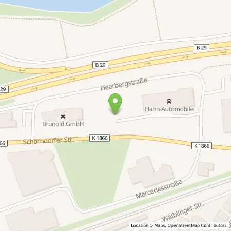 Standortübersicht der Tankstelle Hahn Automobile GmbH + Co. KG in 71384 Weinstadt