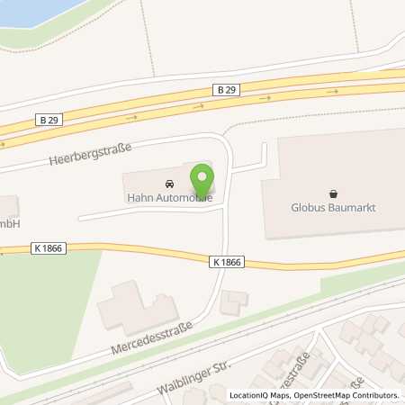 Standortübersicht der Strom (Elektro) Tankstelle: Hahn Automobile GmbH + Co. KG in 71384, Weinstadt