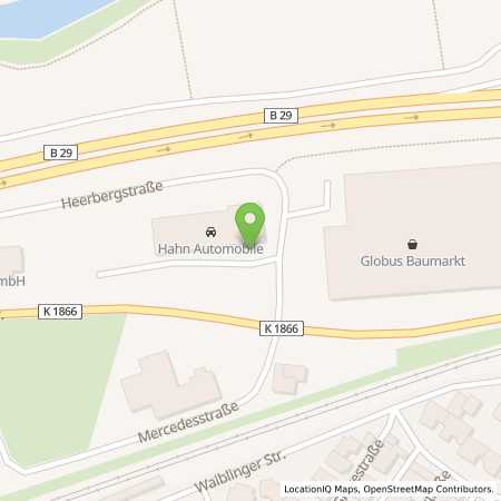 Standortübersicht der Strom (Elektro) Tankstelle: Hahn Automobile GmbH + Co. KG in 71384, Weinstadt
