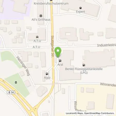 Standortübersicht der Tankstelle Autohaus Walter Mulfinger GmbH in 71522 Backnang