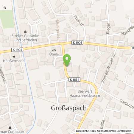 Standortübersicht der Strom (Elektro) Tankstelle: Gemeinde Aspach in 71546, Aspach