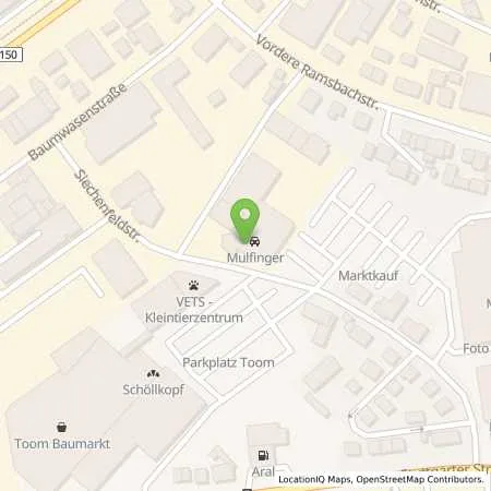Standortübersicht der Tankstelle Autohaus Walter Mulfinger GmbH in 73614 Schorndorf