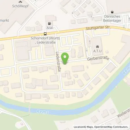 Standortübersicht der Tankstelle Hahn Automobile GmbH + Co. KG in 73614 Schorndorf