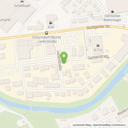 Standortübersicht der Tankstelle Hahn Automobile GmbH + Co. KG in 73614 Schorndorf