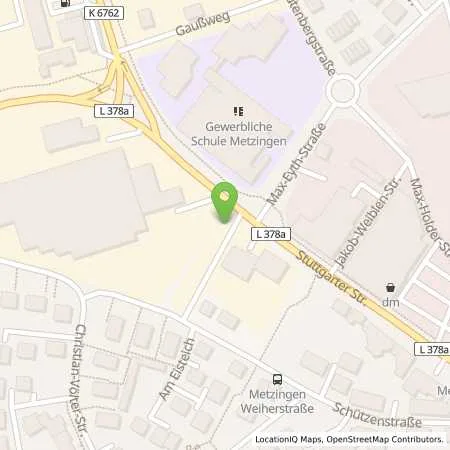 Standortübersicht der Tankstelle Stadtwerke Metzingen in 72555 Metzingen