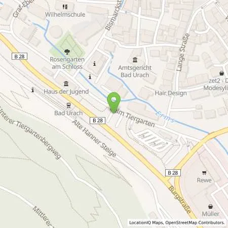 Standortübersicht der Tankstelle EnBW mobility+ AG und Co.KG in 72574 Bad Urach