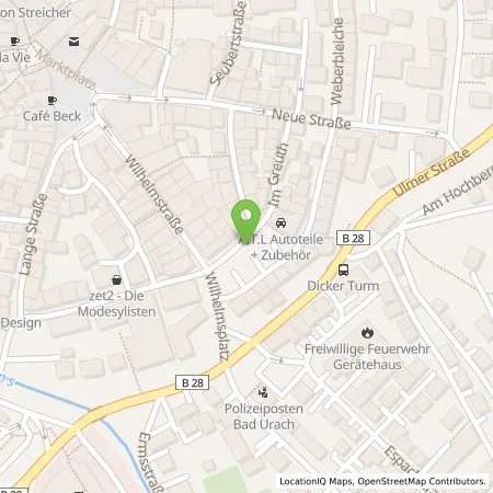 Standortübersicht der Tankstelle EnBW mobility+ AG und Co.KG in 72574 Bad Urach