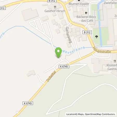 Standortübersicht der Tankstelle Albwerk GmbH & Co. KG in 88529 Zwiefalten