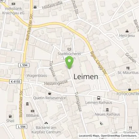 Standortübersicht der Tankstelle Stadt Leimen in 69181 Leimen