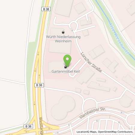 Standortübersicht der Strom (Elektro) Tankstelle: Cloppenburg GmbH in 69469, Weinheim