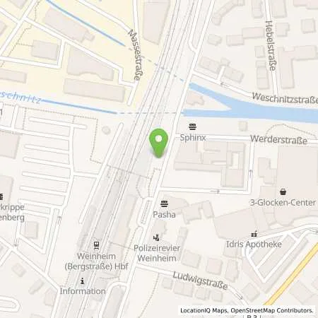 Standortübersicht der Tankstelle Stadtwerke Weinheim GmbH in 69469 Weinheim