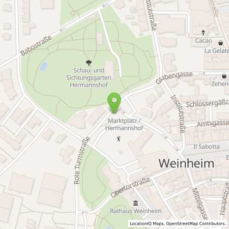 Standortübersicht der Strom (Elektro) Tankstelle: Stadtwerke Weinheim GmbH in 69469, Weinheim