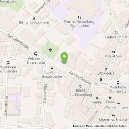 Standortübersicht der Tankstelle Stadtwerke Weinheim GmbH in 69469 Weinheim