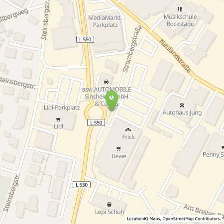 Standortübersicht der Tankstelle Pfalzwerke AG in 74889 Sinsheim