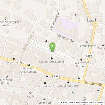 Standortübersicht der Tankstelle Stadtwerke Sinsheim Versorgungs GmbH & Co. KG in 74889 Sinsheim