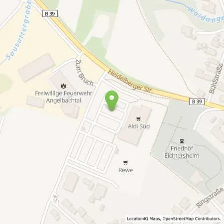 Standortübersicht der Tankstelle ALDI SÜD in 74918 Angelbachtal