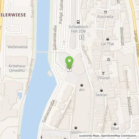 Standortübersicht der Tankstelle Stadtwerke Schwäbisch Hall GmbH in 74523 Schwäbisch Hall