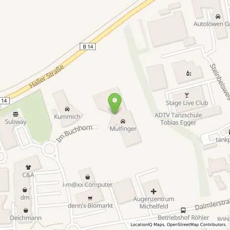 Standortübersicht der Tankstelle Autohaus Walter Mulfinger GmbH in 74545 Michelfeld