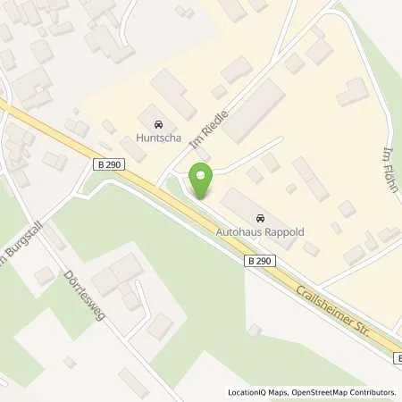 Standortübersicht der Tankstelle Autohaus Rappold GmbH in 74572 Blaufelden