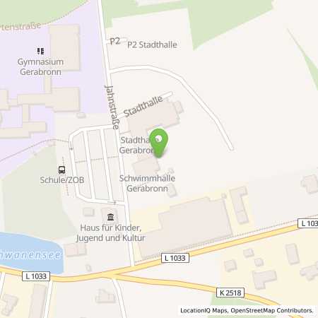 Standortübersicht der Strom (Elektro) Tankstelle: EnBW mobility+ AG und Co.KG in 74582, Gerabronn
