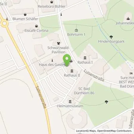 Standortübersicht der Tankstelle Energiedienst Holding AG in 78073 Bad Dürrheim