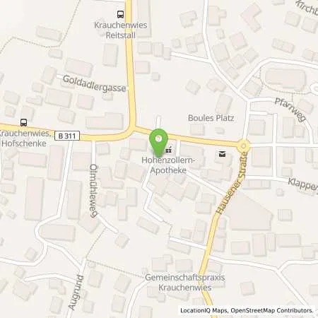 Standortübersicht der Tankstelle Gemeindewerke Krauchenwies - Stromversorgung Eigenbetrieb in 72505 Krauchenwies