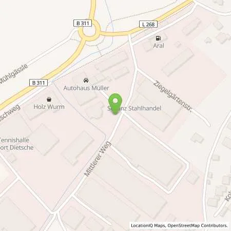 Standortübersicht der Tankstelle Autohaus Ernst Müller GmbH & Co. KG in 88512 Mengen